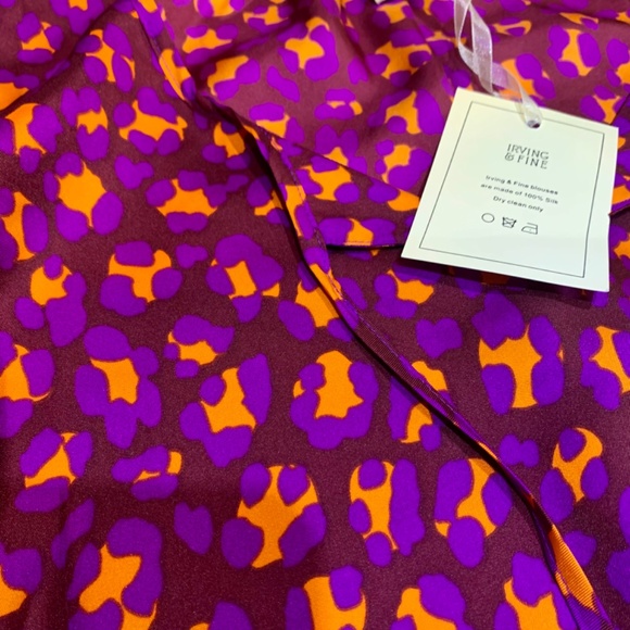 NWT Irving & Fine Silk Blouse size L - Picture 6 of 7